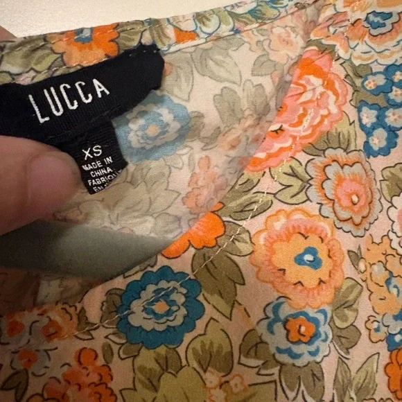 Lucca Carnation Cutout Mini dress orange floral, NWOT Xsmall - Picture 8 of 10